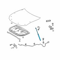 OEM 2022 Lexus ES300h Hood Support Assembly Diagram - 53440-0W430