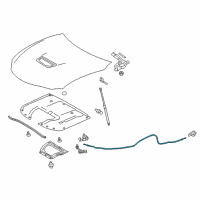 OEM Lexus RC F Cable Assembly, Hood Lock Diagram - 53630-24140