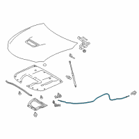 OEM 2015 Lexus RC350 Cable Assembly, Hood Lock Diagram - 53630-24140