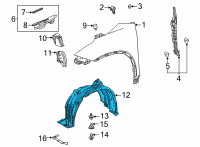 OEM Toyota Highlander Fender Liner Diagram - 53805-0E170