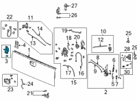 OEM 2018 Honda Ridgeline Hinge Complete, L Tail Gate Diagram - 68750-T6Z-A03