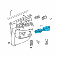 OEM Dodge Grand Caravan Front Door Trim Armrest Diagram - 1UX62DX9AA