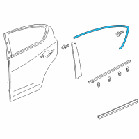 OEM 2022 Acura ILX Molding Assembly, Right Rear Door Sash Diagram - 72921-TX6-A01