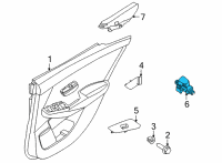 OEM 2017 Nissan Rogue Switch Assy-Power Window, Assist Diagram - 25411-4CE0A