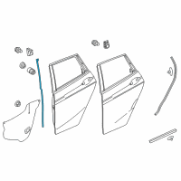 OEM 2020 Honda Fit Sub-Seal, R. RR. Door Center Diagram - 72825-T5A-013