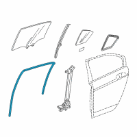 OEM 2016 Honda Accord Runchannel, Right Rear Door Diagram - 72735-T2F-A01