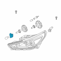 OEM 2018 Hyundai Elantra GT Front Turn Signal Lamp Holder Assembly Diagram - 92166-G2000