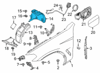 OEM 2021 BMW X3 Cover, Wheel Arch, Rear Section, Front Left Diagram - 51-71-7-394-815