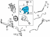 OEM 2015 GMC Sierra 3500 HD Power Steering Pump Reservoir Diagram - 19209150