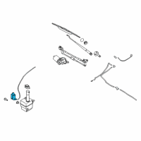OEM Hyundai Windshield Washer Motor & Pump Assembly Diagram - 98510-1C500