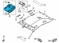 OEM 2020 Hyundai Sonata Overhead Console Lamp Assembly Diagram - 92800-L0100-SRF