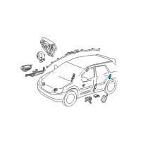 OEM Lexus RX350 Sensor, Air Bag, Rear LH Diagram - 89834-0E010
