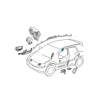 OEM Lexus RX350 Sensor, Air Bag, Rear RH Diagram - 89833-0E010