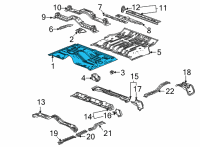 OEM 2021 Chevrolet Suburban Front Floor Pan Diagram - 84733377