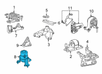 OEM 2021 Toyota Highlander Front Mount Diagram - 12361-0P160