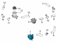 OEM Toyota Mirai Water Pump Diagram - 16A10-77050