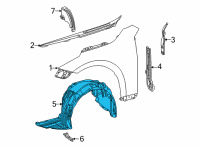 OEM 2022 Toyota Mirai Fender Liner Diagram - 53805-62020