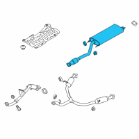 OEM 2014 Hyundai Santa Fe Center Muffler Assembly Diagram - 28600-B8150