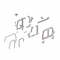 OEM 2009 Hummer H3T Weatherstrip Asm-Rear Side Door Auxiliary Diagram - 93355101