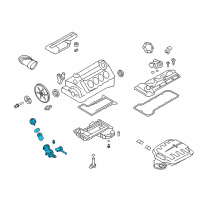 OEM 2011 BMW M3 Oil Filter With Oil Cooler Connection Diagram - 11-42-7-841-587
