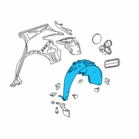 OEM 2019 Chevrolet Blazer Wheelhouse Liner Diagram - 42443610