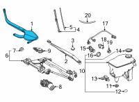 OEM 2017 Toyota Mirai Wiper Arm Diagram - 85211-62030