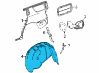 OEM 2022 Chevrolet Tahoe Wheelhouse Liner Diagram - 84856835