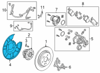 OEM 2022 Acura TLX Splash Guard, Right Rear Diagram - 43253-TGV-A00