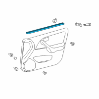 OEM 1997 Toyota Camry Weatherstrip Assy, Front Door Glass, Inner Diagram - 68170-AA030