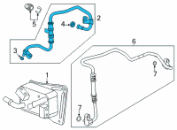 OEM 2021 Cadillac XT5 Oil Cooler Pipe Diagram - 24042524