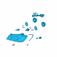 OEM 2002 Hyundai XG350 Passenger Side Headlight Assembly Composite Diagram - 92102-39051