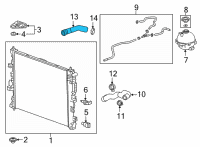 OEM 2021 Cadillac XT6 Lower Hose Diagram - 84863063