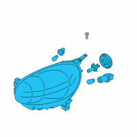 OEM Nissan Versa Passenger Side Headlamp Assembly Diagram - 26010-3AN0B