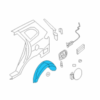 OEM Hyundai Santa Fe Rear Wheel Guard Assembly, Left Diagram - 86830-2B000