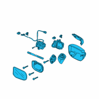 OEM Honda Civic Mirror Assembly, Passenger Side Door (Crystal Black Pearl) (R.C.) (Heated) Diagram - 76200-SNR-C02ZM