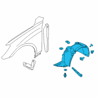 OEM Hyundai Genesis Front Wheel Guard Assembly, Right Diagram - 86812-3M000