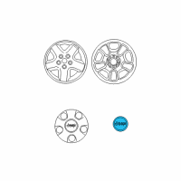 OEM 2002 Jeep Liberty Wheel Center Cap Diagram - 52089010AC