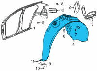 OEM 2022 Buick Encore GX Wheelhouse Liner Diagram - 42484196