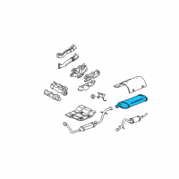 OEM 1997 Oldsmobile Silhouette Exhaust Muffler Assembly (W/ Exhaust Pipe & Tail Pipe) Diagram - 10290316