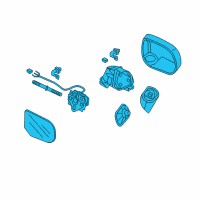 OEM 2007 Honda Civic Mirror Assembly, Driver Side Door (Silver Metallic) (R.C.) Diagram - 76250-SNE-A02ZE