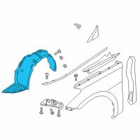 OEM 2012 Hyundai Azera Front Wheel Guard Assembly, Left Diagram - 86811-3V000