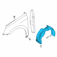 OEM 2020 Hyundai Ioniq Front Wheel Guard Assembly, Left Diagram - 86811-G2000