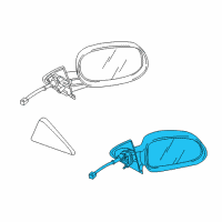 OEM 1999 Dodge Dakota Passenger Side Mirror Outside Rear View Diagram - 55154844AD