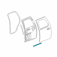 OEM 2012 GMC Yukon XL 2500 Weatherstrip-Rear Side Door Lower Auxiliary Diagram - 20835973