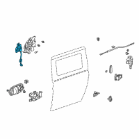 OEM 2003 Honda Odyssey Actuator Assembly, Driver Side Slide Door Lock Diagram - 72663-S0X-A01