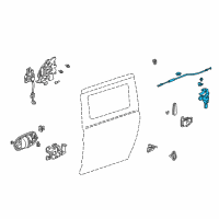 OEM 1999 Honda Odyssey Lock Assembly, Passenger Side Slide Door Diagram - 72610-S0X-A02