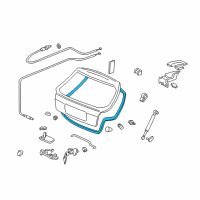 OEM 1996 Honda Civic Weatherstrip, Tailgate Diagram - 74440-S03-003