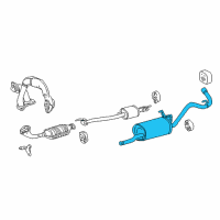 OEM 2001 Toyota Tundra Muffler & Pipe Diagram - 17405-07010