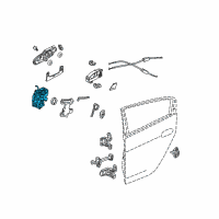 OEM 2013 Honda Insight Latch Assembly, Right Rear Door Power Diagram - 72610-TM8-A01