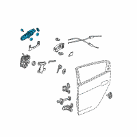 OEM 2014 Honda Insight Handle Assembly, Right Rear Door (Outer) (Silver Metallic) Diagram - 72640-TM8-003ZC